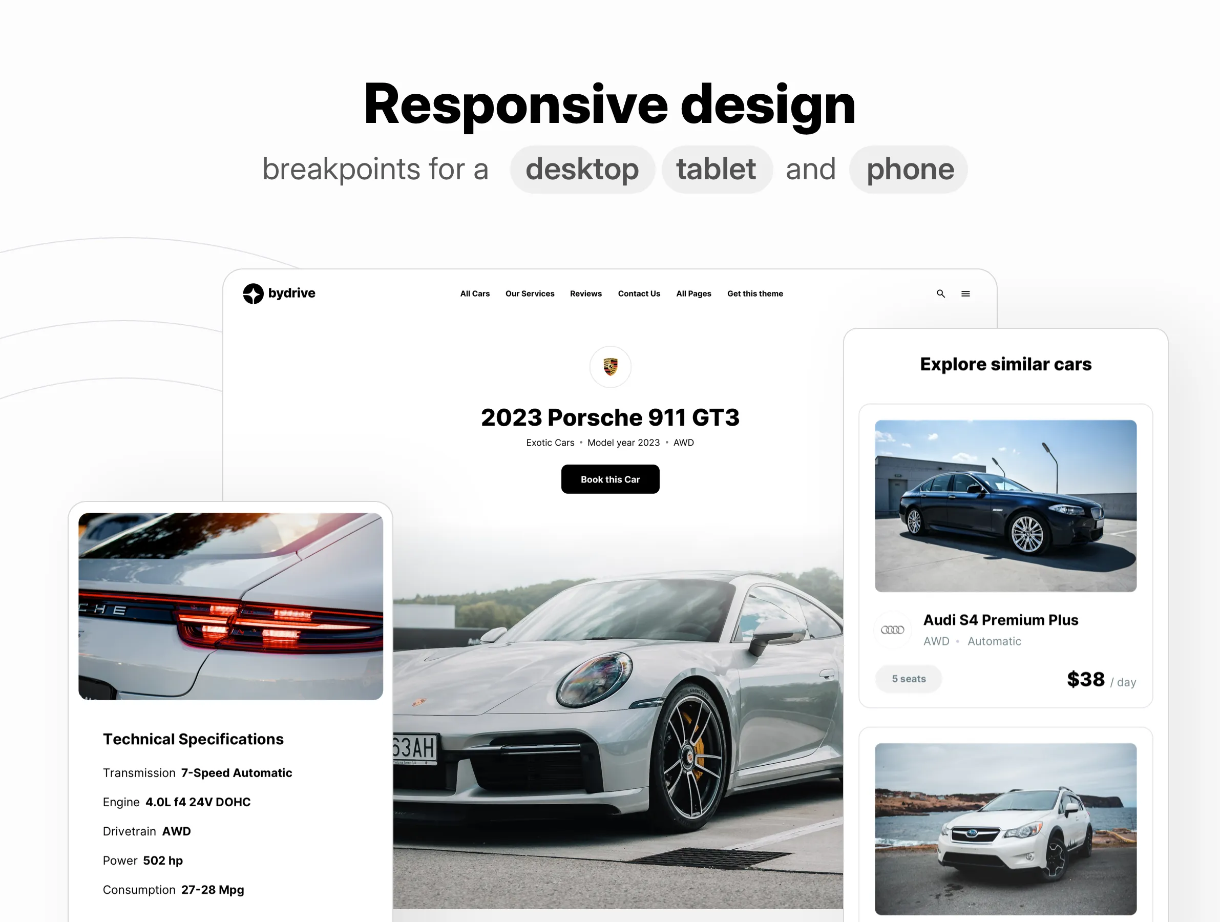 Framer Template for car rent Framer Template for car rent