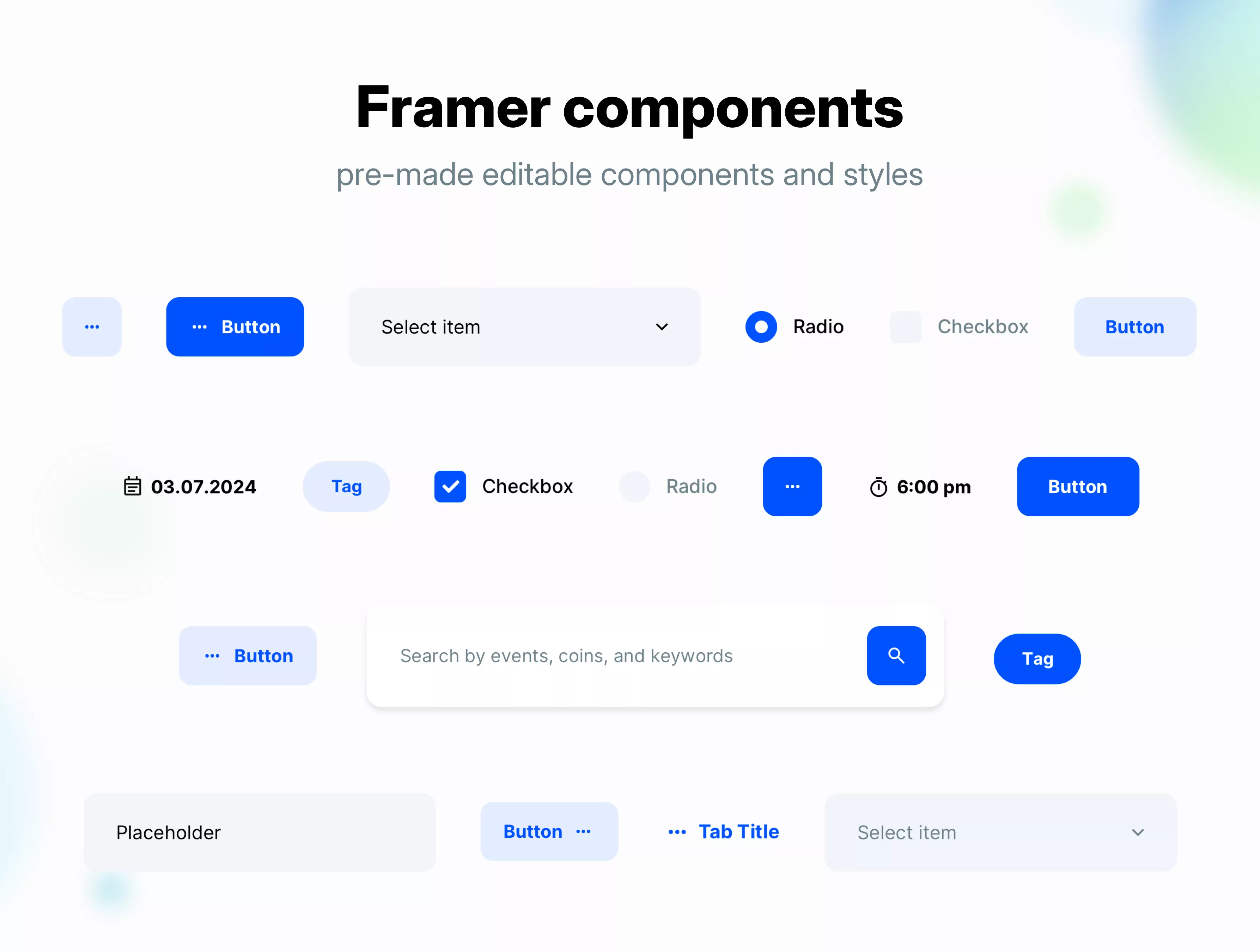 Crypto design system for Framer