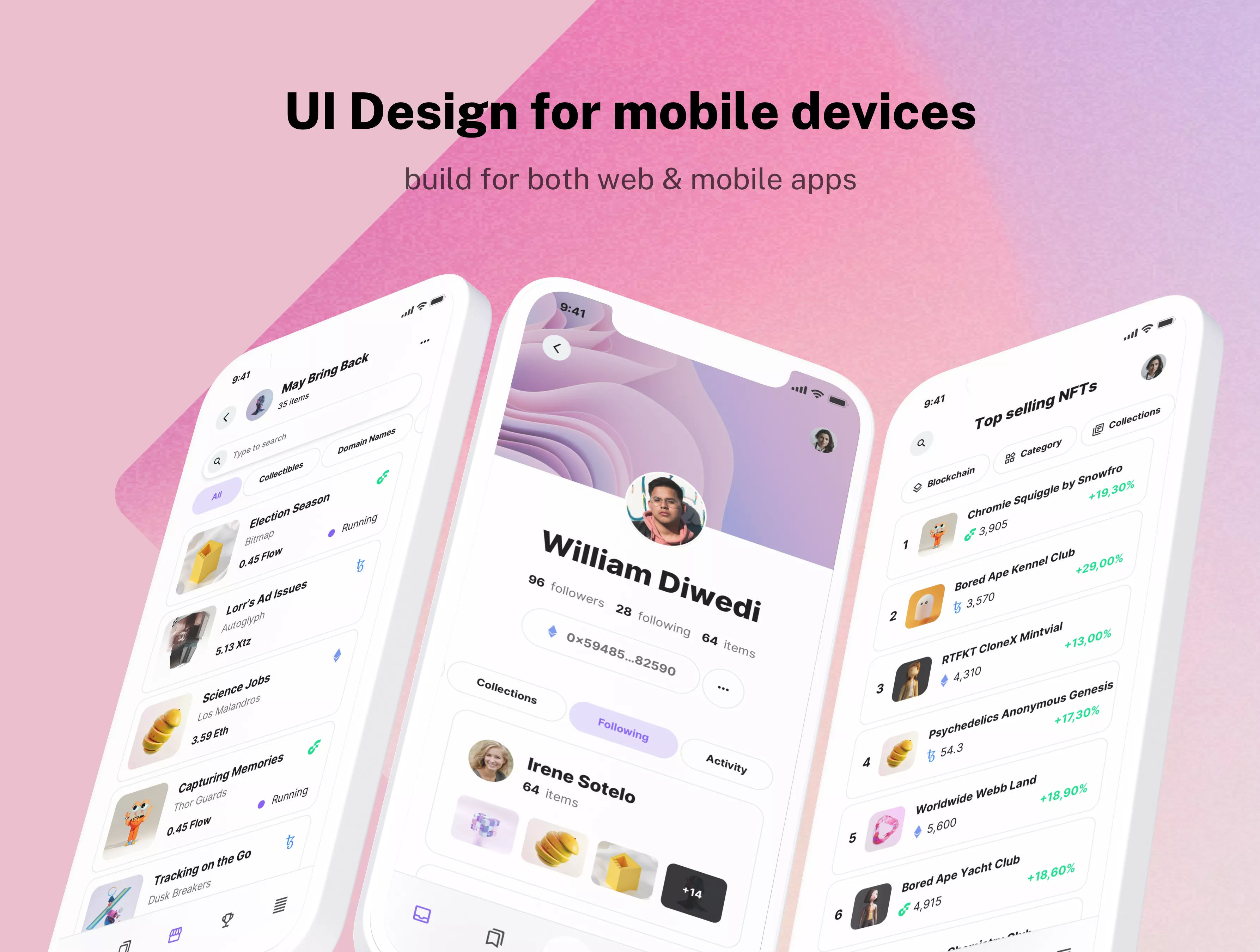 Mobile App template design for NFT Marketplaces Mobile App template design for NFT Marketplaces
