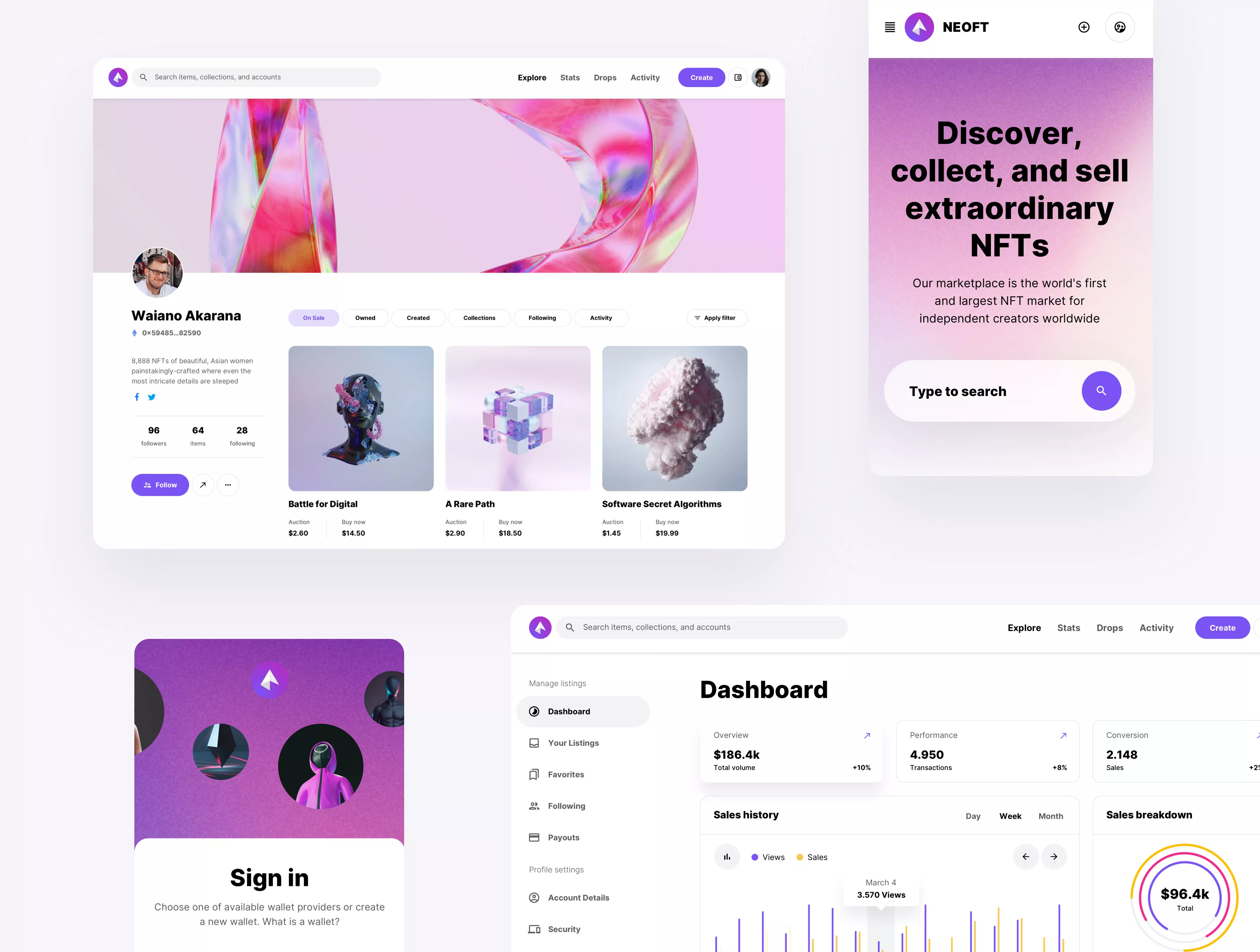 UI Design Template for NFT Marketplace Design UI Design Template for NFT Marketplace Design