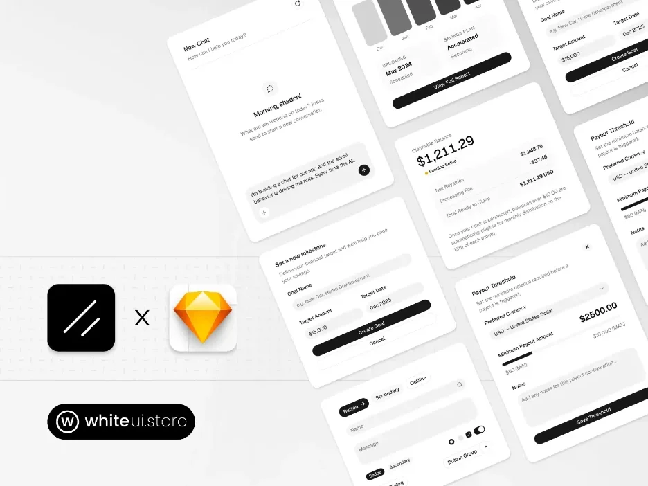 Shadcn UI Components library for Sketch app